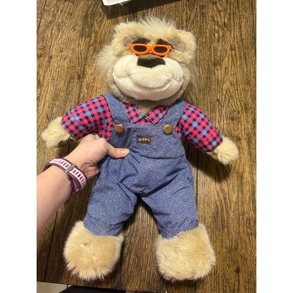 Vtg 1997 Tyco Real Talkin' Bubba Bear Talking Plush WORKS 17" Overalls Glasses